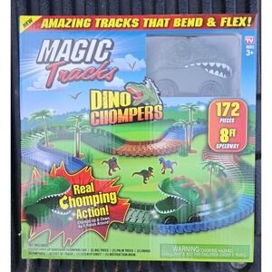 Magic Tracks Dino Chompers, 8 Feet of Track, 172pcs.  with Real Chomping Action